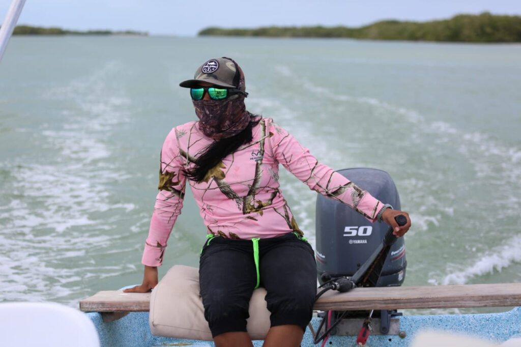 Andrea Nuñez is the only woman birding and fishing guide in Rio Lagartos Yucatan