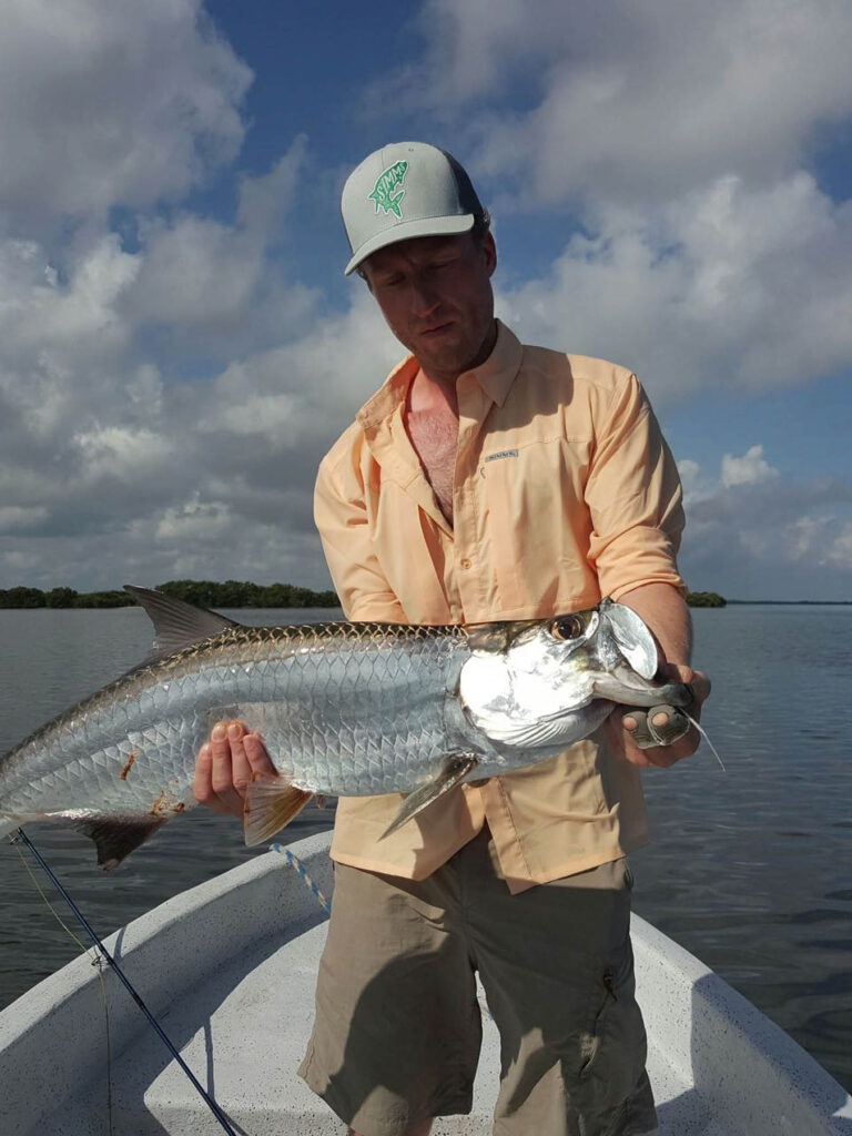 Baby tarpon caught in Rio Lagartos Yucatan Rio Lagartos Adventures