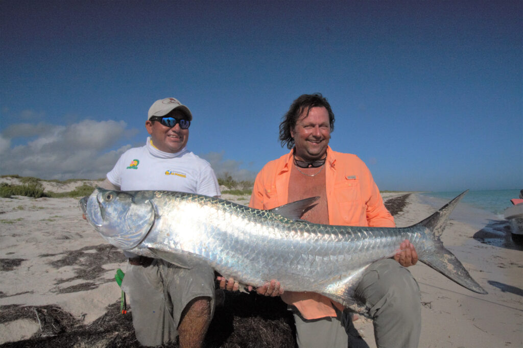 Giant Tarpon caught with Rio Lagartos Adventures and Diego Nuñez
