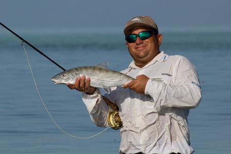 Diego Nuñez with a bone fish on Alavranes